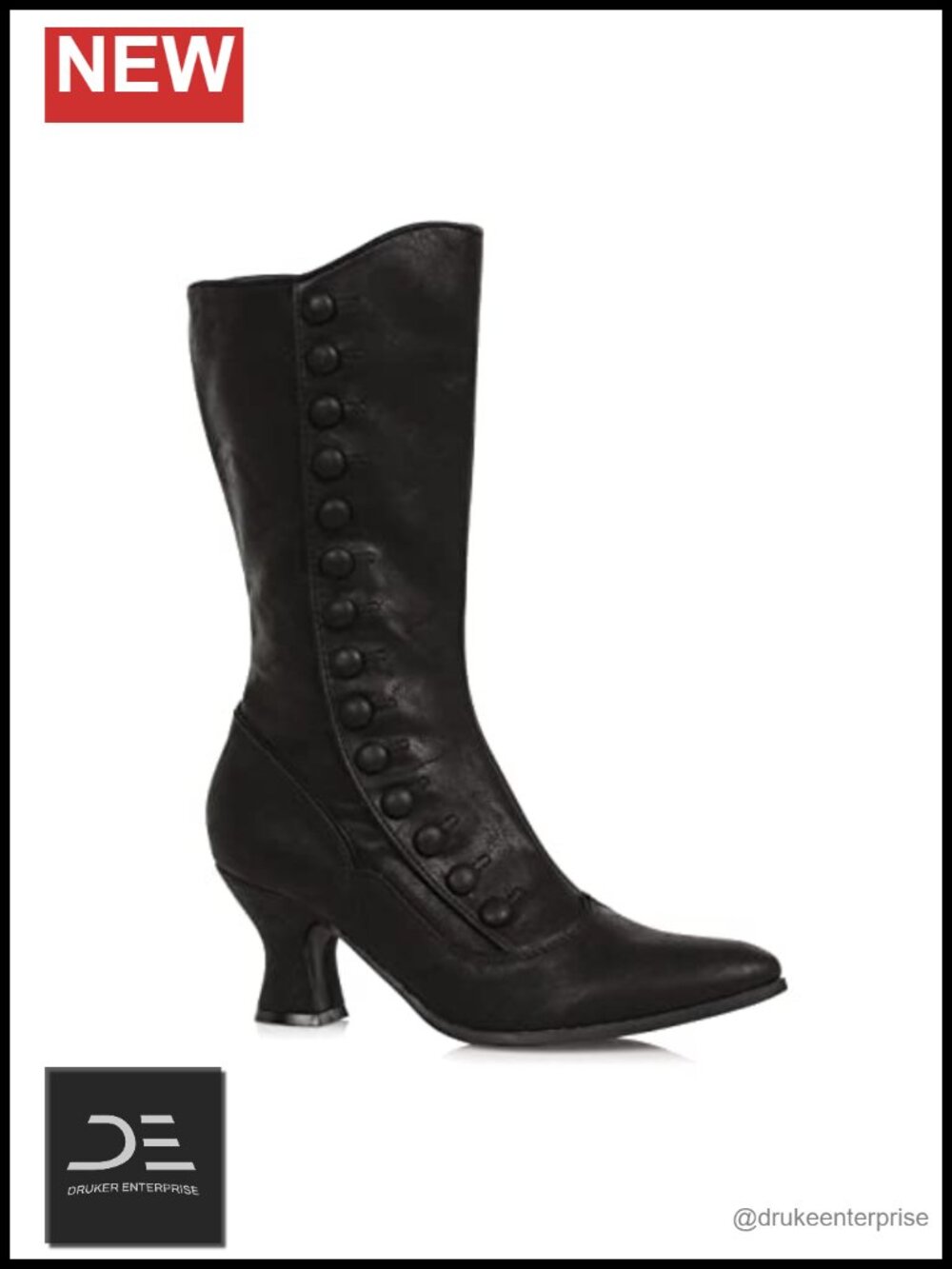 Women's Pointed Toe Chelsea Boots Calf High Zip Black